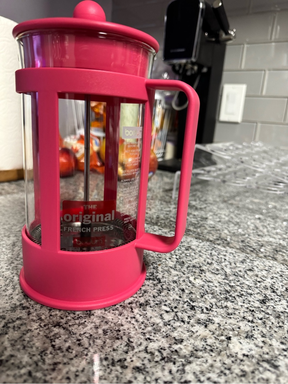 Bodum Hot Pink French Press Coffee Maker - Picture 2 of 7